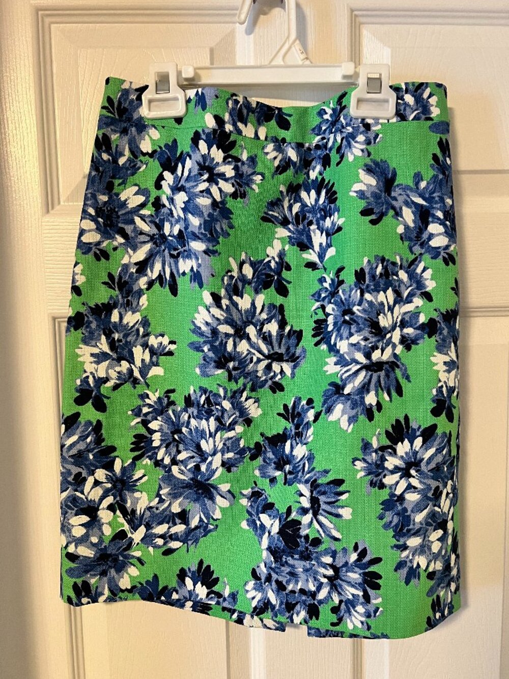 J.Crew Floral Pencil Skirt Green Blue Print Size 4